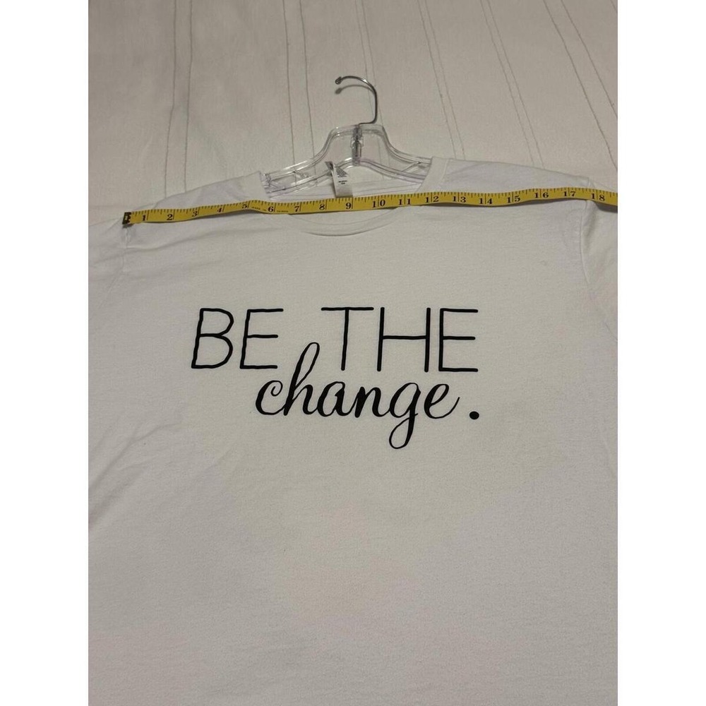 "Be The Change" White Graphic Tee Bella Canvas XL - Picture 4 of 6